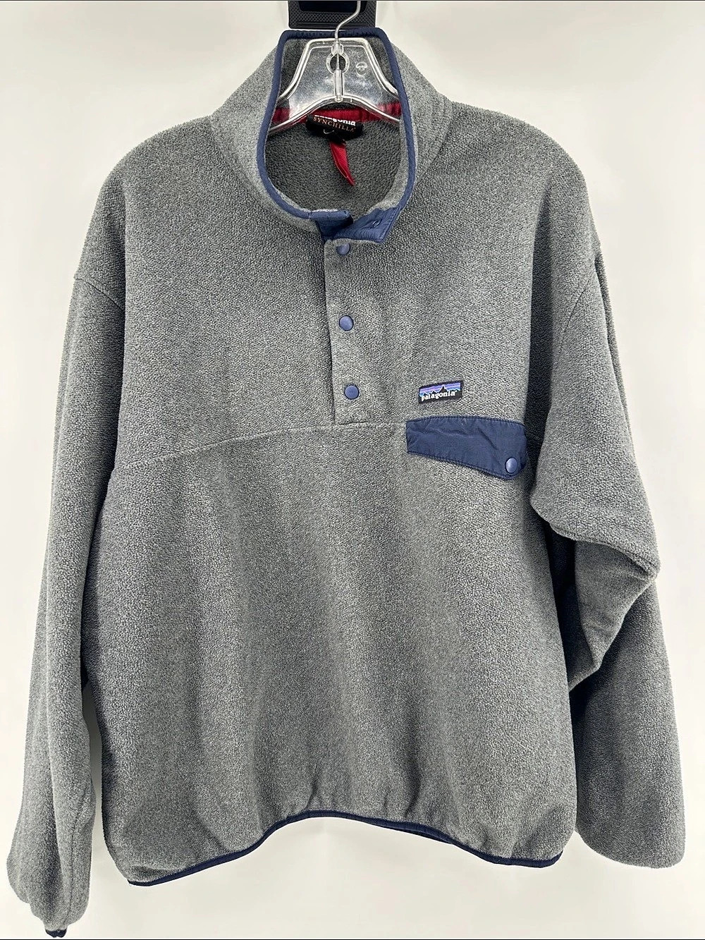Patagonia Synchilla Snap-T Pullover Gray & Blue Men’s Large